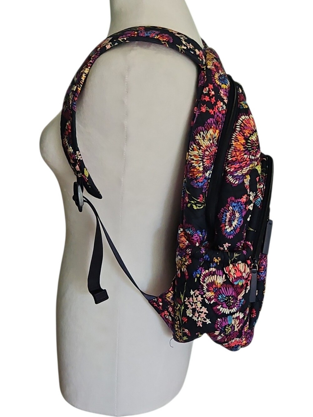 Vera Bradley Midnight Wildflowers Essential Campus Backpack - Picture 2 of 4